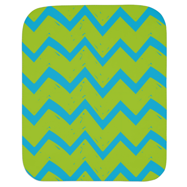 Green & Blue Newborn Toddler Sherpa Baby Blanket