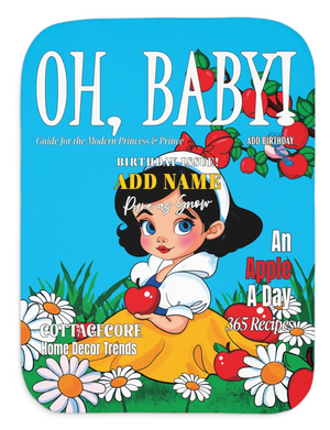 Personalized Snow White Soft Sherpa Baby Blanket | Custom Gift