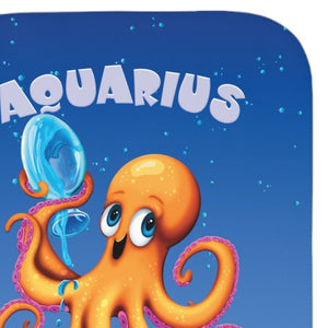 Personalized Aquarius Zodiac Soft Sherpa Baby Blanket | Custom Gift