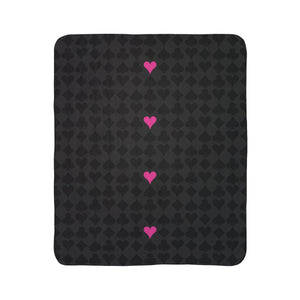 Playing Cards Black & Pink Plush Sherpa Throw Blanket