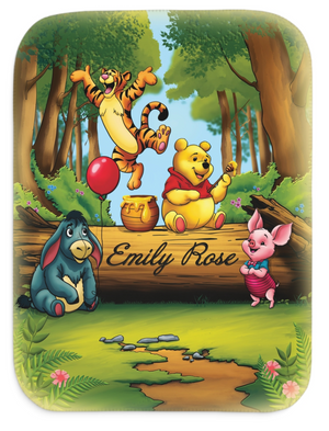 Personalized Winnie the Pooh Sherpa Baby Blanket