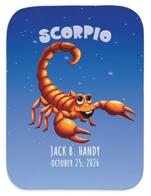Soft sherpa blanket with 'Personalized Scorpio Zodiac | Custom Gift' design