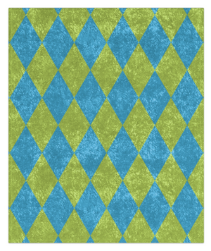 Green and Blue Harlequin Decorative Throw