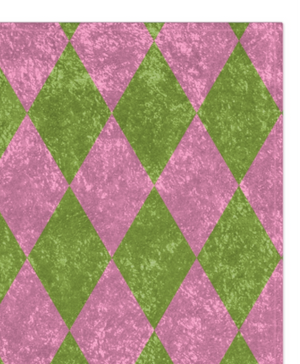 Pink and Green Harlequin Decorative Throw