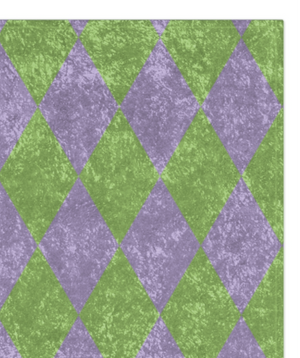 Purple and Green Harlequin Decorative Throw