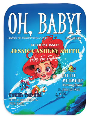 Personalized Little Mermaid Soft Sherpa Baby Blanket | Custom Gift