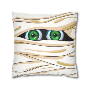throw pillow with 'Funny Mummy Halloween Soft Cover' design
