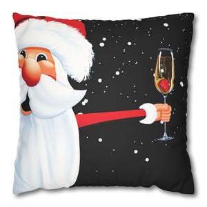 funny santa christmas throw pillow cover