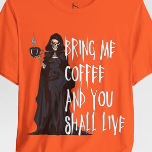 Grim Reaper Coffee Lovers Funny Coffee T-Shirt
