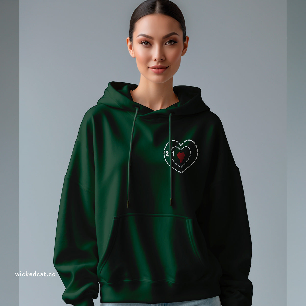 Embroidered Growing Grinch Heart Sweatshirt Hoodie