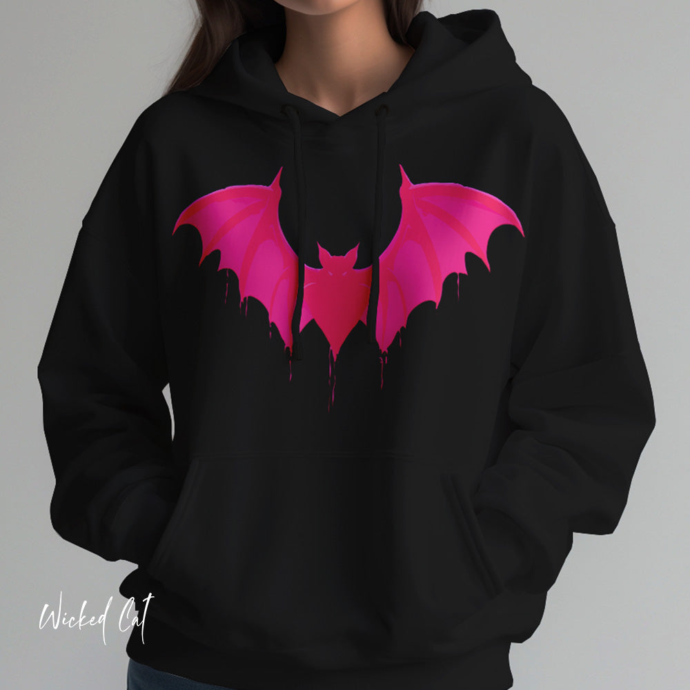 pink bat Halloween sweatshirt fall hoodie