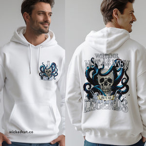 Pirate Sayings Skull Dine as Legends Men's Hoodie