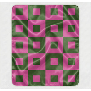 Pink and Green Modern Geometric Throw Blanket