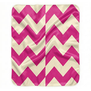Pink and Cream Zig Zag Sherpa Throw Blanket