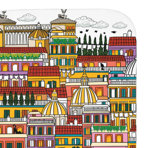 soft sherpa blanket with 'Whimsical Rome Italy' design