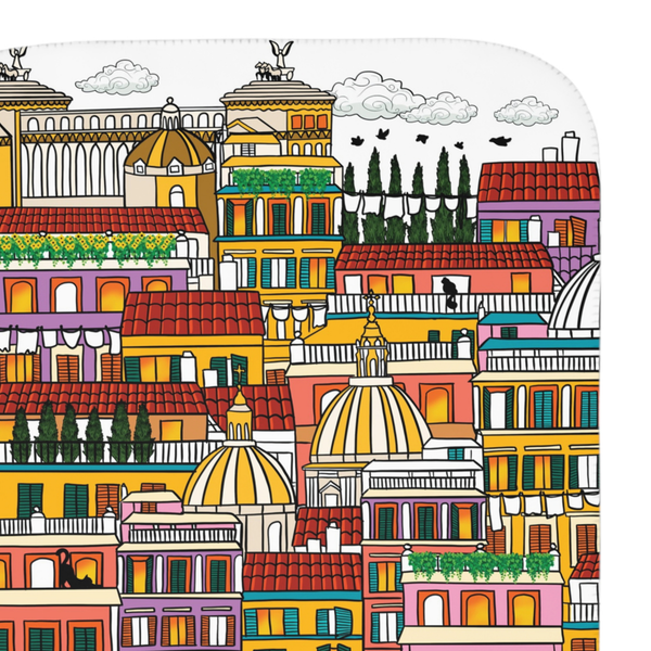 Whimsical Rome Italy Soft Sherpa Baby Blanket