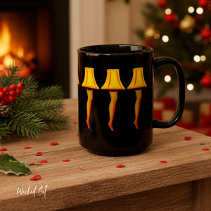 mug with 'Leg Lamp A Christmas Story' graphic on a white background