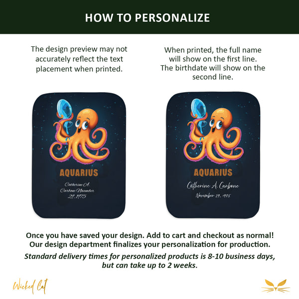 Personalized Taurus Zodiac Sherpa Baby Blanket