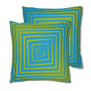 Blue & Green Reversible Retro Throw Pillow
