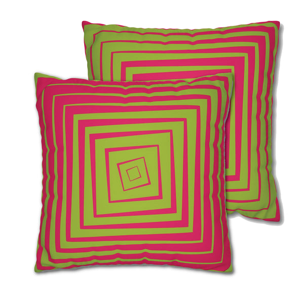 Pink & Green Reversible Retro Throw Pillow