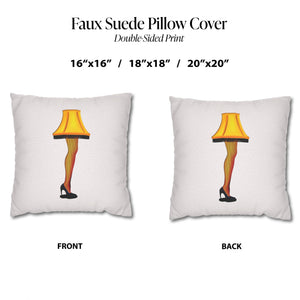 throw pillow with 'Leg Lamp Cover Christmas' design