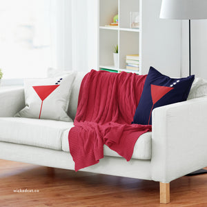 throw pillow with 'Patriotic Martini Reversible Outdoor Indoor' design