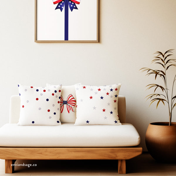 Patriotic Stars Indoor Outdoor American Chic Accent Pillow