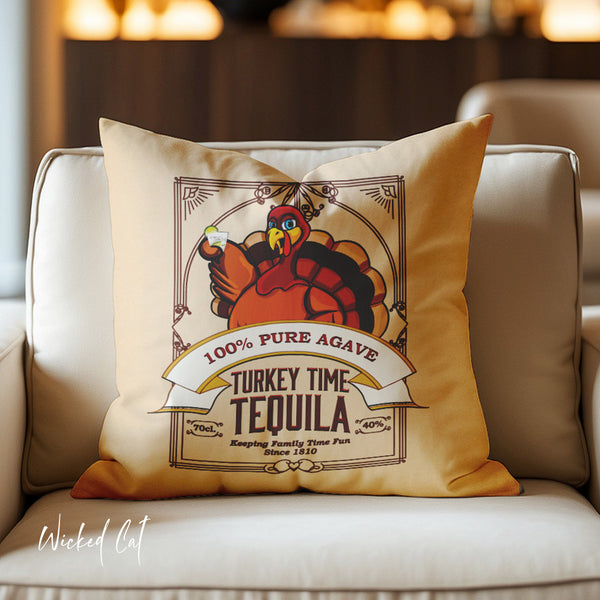 Turkey Tequila Funny Thanksgiving Throw Pillow