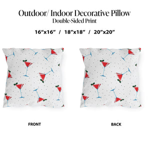 throw pillow with 'Martini Outdoor Holiday Cocktail Decor' design