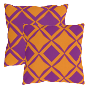Orange & Purple Reversible Indoor Outdoor Pillow