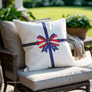 throw pillow with 'Patriotic July 4th' design