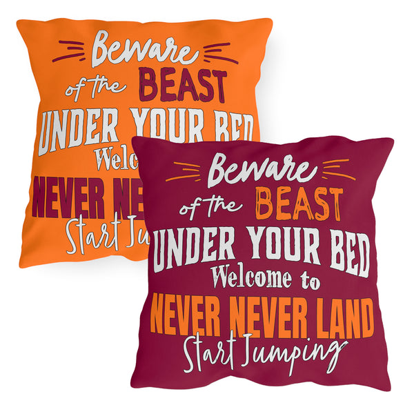 Virginia Tech Football Reversible Indoor Outdoor Couch Pillow