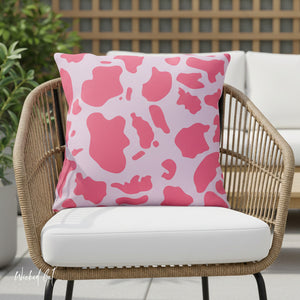 Pink and Lilac Animal Indoor Outdoor Throw Pillow