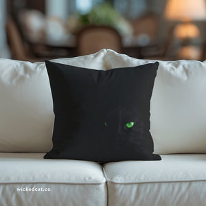 throw pillow with 'Black Cat Halloween Cover' design