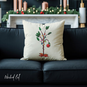 throw pillow with 'Charlie Brown Christmas Outdoor' design