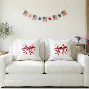 throw pillow with 'Chic Patriotic 4th of July Soft Accent Cover' design