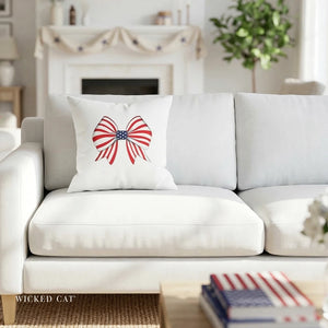 throw pillow with 'Chic Patriotic 4th of July Soft Accent Cover' design