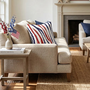 throw pillow with 'Red White Blue Animal Print Patriotic Soft Cover' design