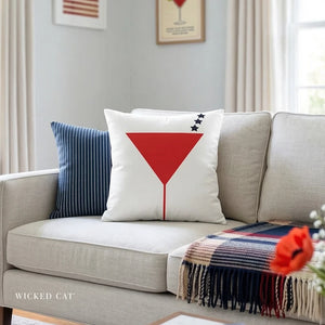 throw pillow with 'Reversible USA Martini Patriotic Cover' design