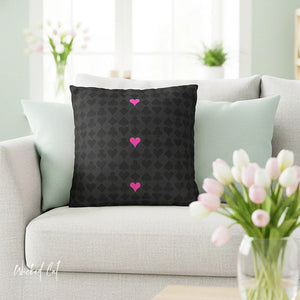 throw pillow with 'Black & Pink Card Deck Cover' design