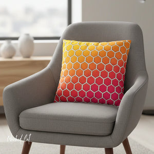 Honeycomb Rainbow Spring Faux Suede Throw Pillow Cover