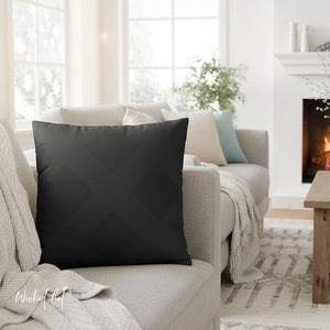 Reversible Black Faux Suede Pillow Cover