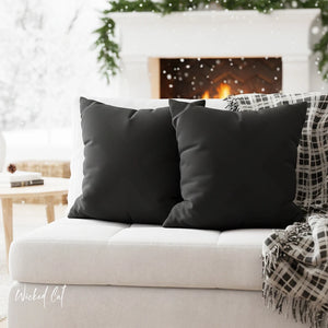 Reversible Black Faux Suede Pillow Cover