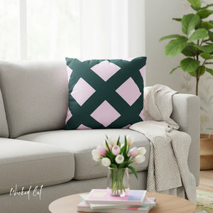 throw pillow with 'Reversible Lavender & Blue Cover' design