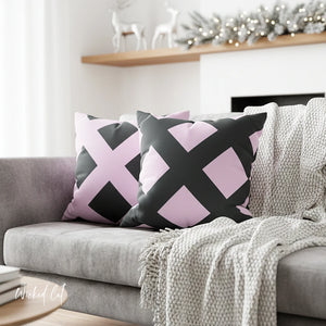 Reversible Lavender & Dark Grey Soft Pillow Cover