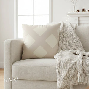 throw pillow with 'Ivory Reversible Cover' design