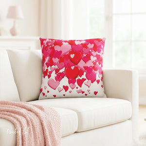 Pink Valentine's Day Faux Suede Throw Pillow Cover