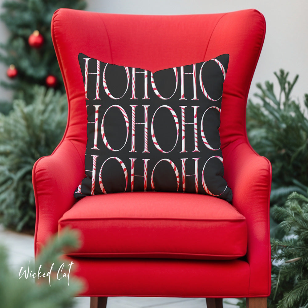 Ho Ho Ho Reversible Holiday Throw Pillow