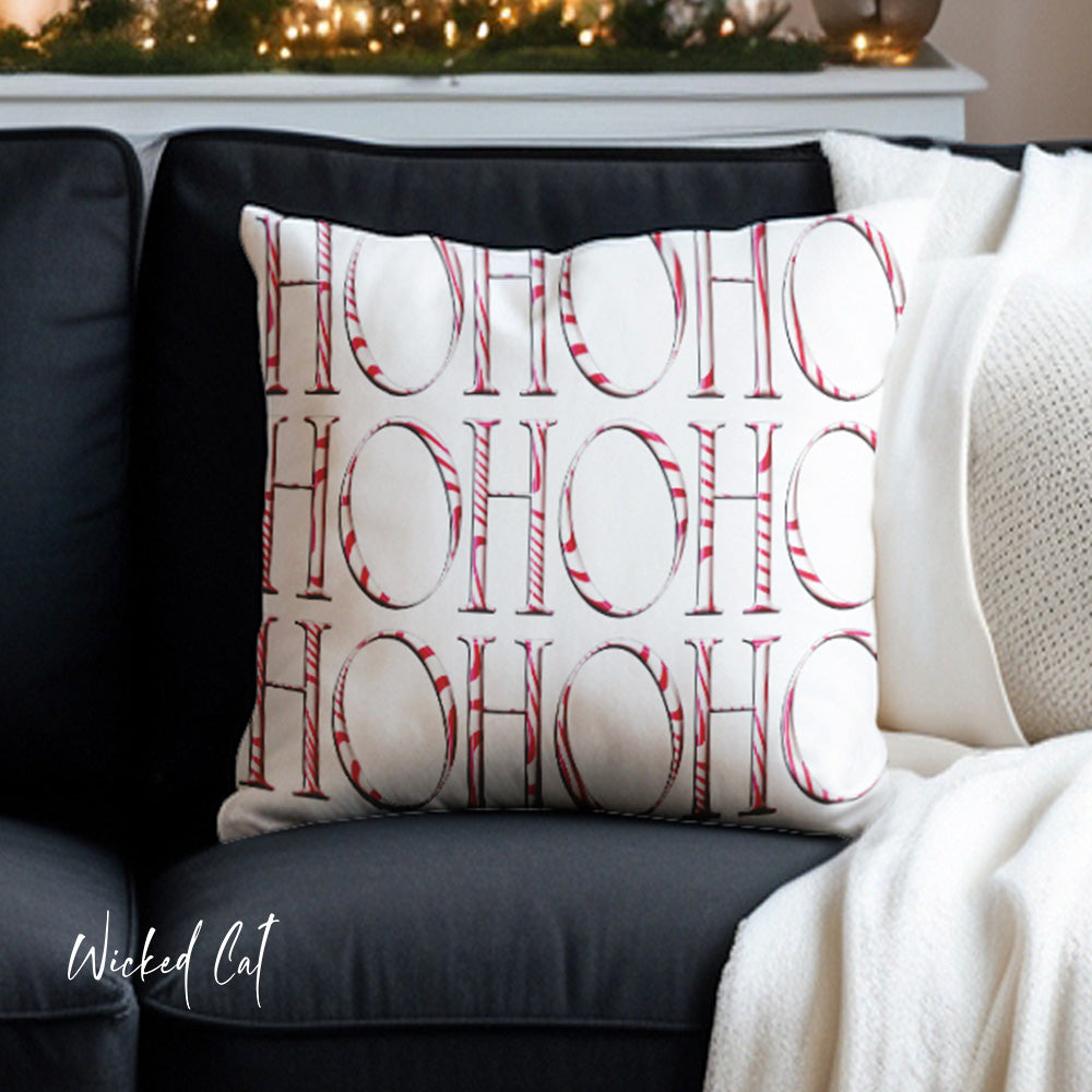 Ho ho ho christmas throw pillow cover