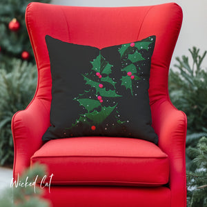 throw pillow with 'Holiday Ivy Christmas' design